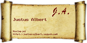 Justus Albert névjegykártya