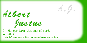 albert justus business card